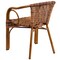 Merrick Lane Esna Series Stacking Rattan Patio Chair with Bamboo Look Aluminum Frame and Integrated Arms